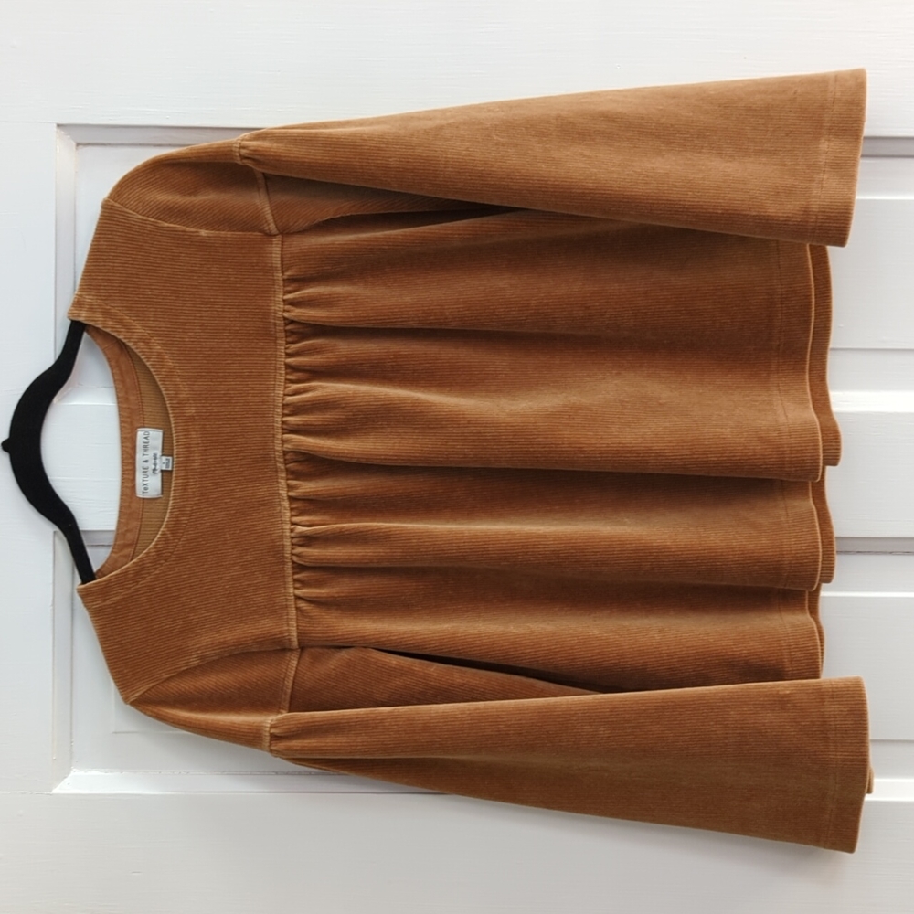 MADEWELL boxy corduroy swing long sleeve top